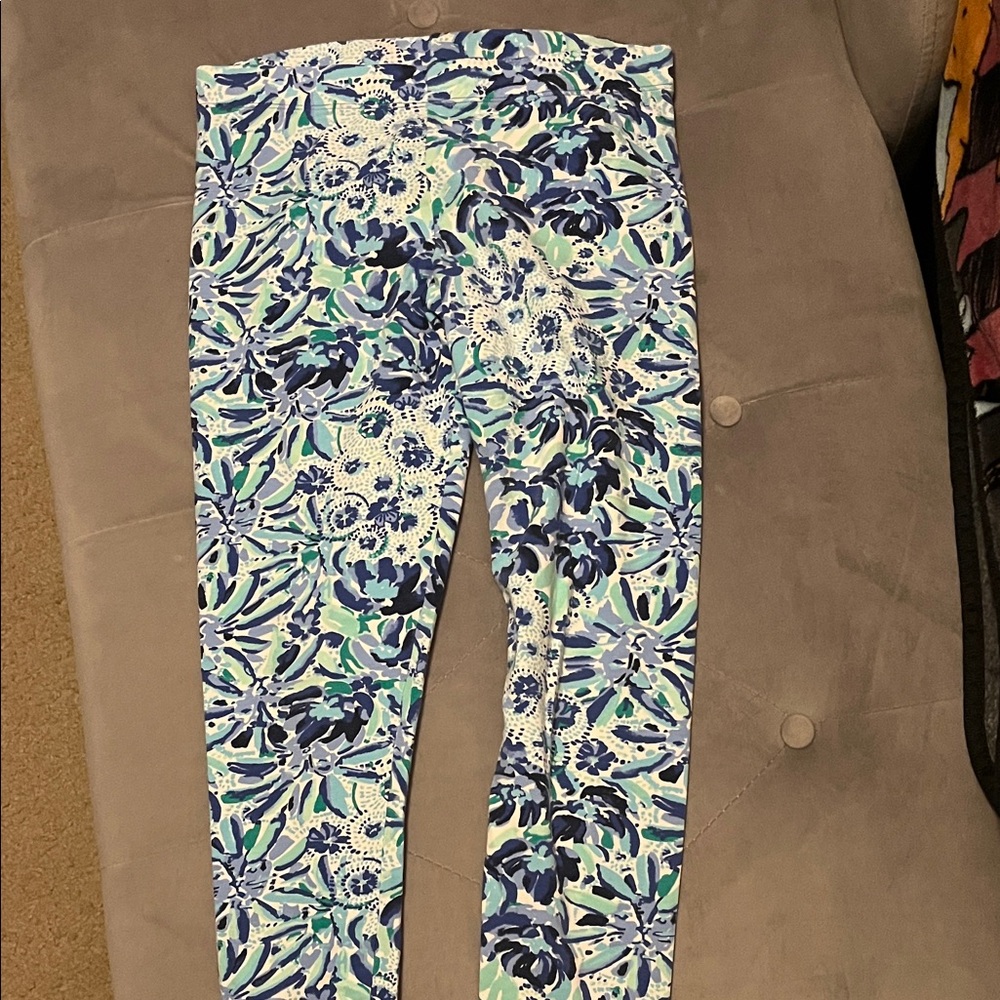 Lilly Pulitzer Kids Leggings - Blue and White Pattern